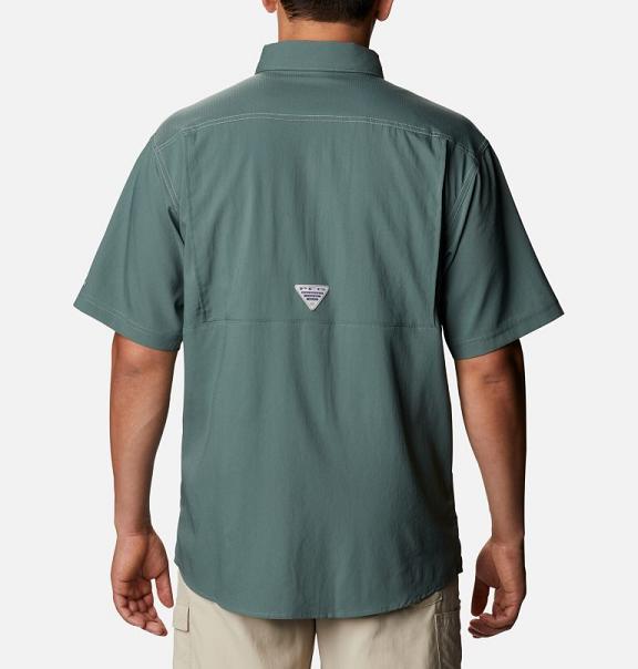 Columbia PFG Low Drag Offshore Shirts Green For Men's NZ93715 New Zealand